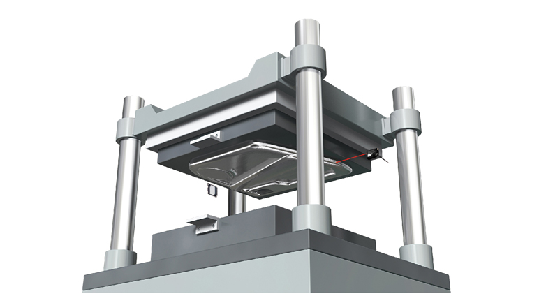 利用智能激光传感器，检测塑封机内残余物料的有无