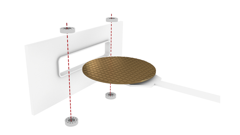 利用光纤单元，对送入工艺腔室前的晶圆进行定位检查